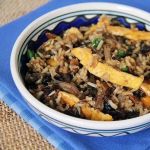 Рис с грибами и омлетом